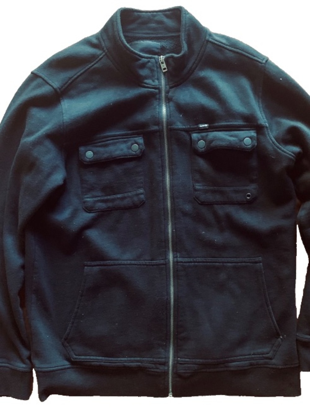 Men’s Hurley Black Zip-Up Fleece Jacket with Chest Pockets